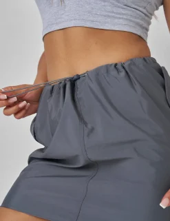 New Drawstring Waist Cargo Mini Skirt Charcoal Sculpt & Leisure | Kaiia The Label