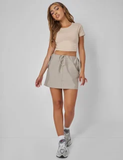 Flash Sale Drawstring Waist Cargo Mini Skirt Khaki Sculpt & Leisure | Kaiia The Label