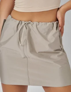 Flash Sale Drawstring Waist Cargo Mini Skirt Khaki Sculpt & Leisure | Kaiia The Label