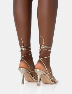 Best Duet Wide Fit Knot Strappy Lace Up Square Toe Mid Heels Wide Fit Heels | Wide Fit Heels