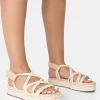 Shop Duffy Wide Fit Ecru Rope Flat Dad Sandals Wide Fit Flats | Flats
