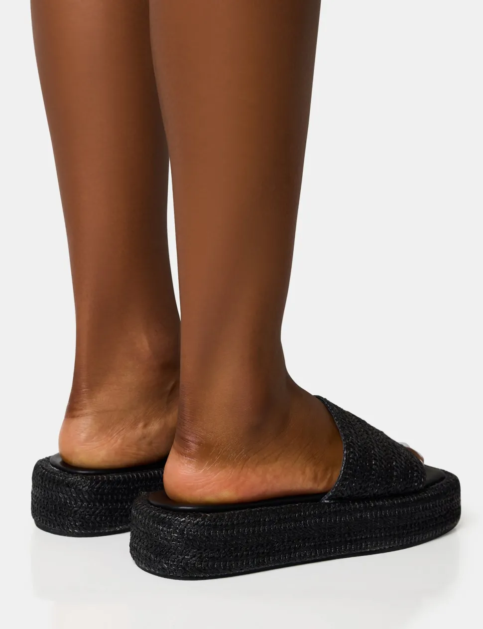 Discount Eclipse Raffia Platform Sandals Flats