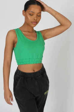 Cheap Elasticated Waist Sweat Scoop Neck Crop Top Sculpt & Leisure | Kaiia The Label