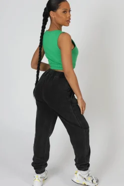 Cheap Elasticated Waist Sweat Scoop Neck Crop Top Sculpt & Leisure | Kaiia The Label