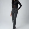 Shop Embellished Straight Leg High Waisted Jeans Trousers