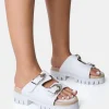 Best Sale Equinox Chunky Jute Detail Buckle Flatform Sandals Flats