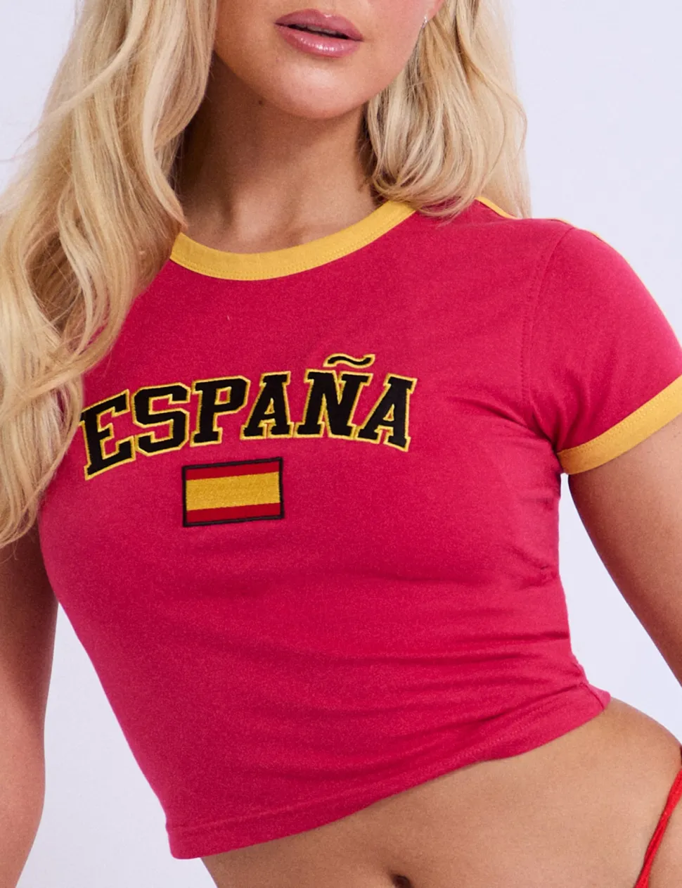 Shop Espana Contrast Trim Baby Tee Sculpt & Leisure | Kaiia The Label