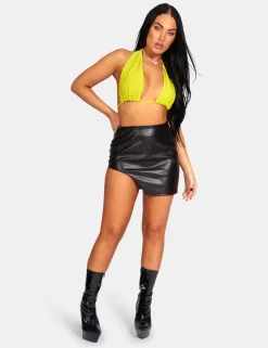 Shop Extreme Split Pu Mini Skirt Sculpt & Leisure | Kaiia The Label