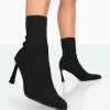 Best Farah Knitted Pointed Toe Stiletto Heel Ankle Sock Boots High Heels | Sock Boots