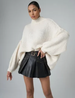 Hot Faux Leather Belted Mini Skort Sculpt & Leisure | Kaiia The Label