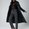 Flash Sale Faux Leather Belted Trench Coat Outerwear & Jackets
