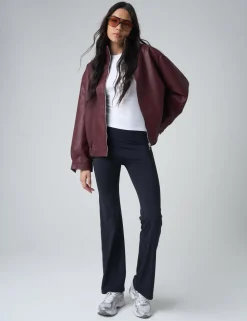Shop Faux Leather Oversized Bomber Jacket Sculpt & Leisure | Kaiia The Label