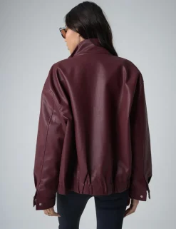 Shop Faux Leather Oversized Bomber Jacket Sculpt & Leisure | Kaiia The Label