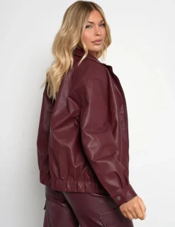 Shop Faux Leather Oversized Bomber Jacket Sculpt & Leisure | Kaiia The Label