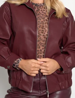 Shop Faux Leather Oversized Bomber Jacket Sculpt & Leisure | Kaiia The Label