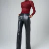 Store Faux Leather Straight Leg Trousers Trousers