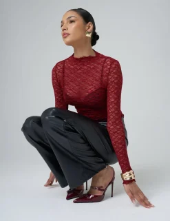 Store Faux Leather Straight Leg Trousers Trousers