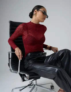 Store Faux Leather Straight Leg Trousers Trousers