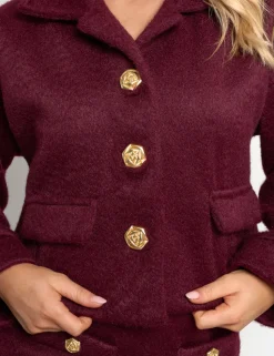 Flash Sale Faux Wool Gold Button Detail Jacket Co Ord Outerwear & Jackets | Co-ords