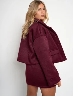 Flash Sale Faux Wool Gold Button Detail Jacket Co Ord Outerwear & Jackets | Co-ords
