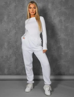 Hot FITTED LONG SLEEVE T-SHIRT WHITE Curve | Sculpt & Leisure