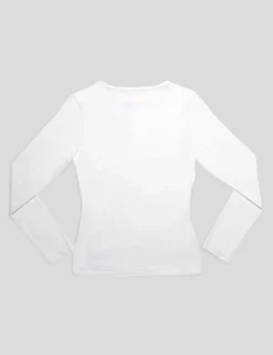 Hot FITTED LONG SLEEVE T-SHIRT WHITE Curve | Sculpt & Leisure