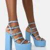 Best Sale Flawless Baby Patent Buckle Strap Round Toe Platform Block Heels Block Heels | Platform Heels