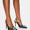 Best Flora Pearl Encrusted Slingback Court Heels Court Heels | Block Heels