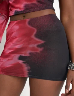 Cheap Floral Print Slinky Mini Skirt Black Sculpt & Leisure | Kaiia The Label