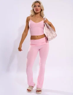 New Foldover Detail Flared Pant Baby Trousers
