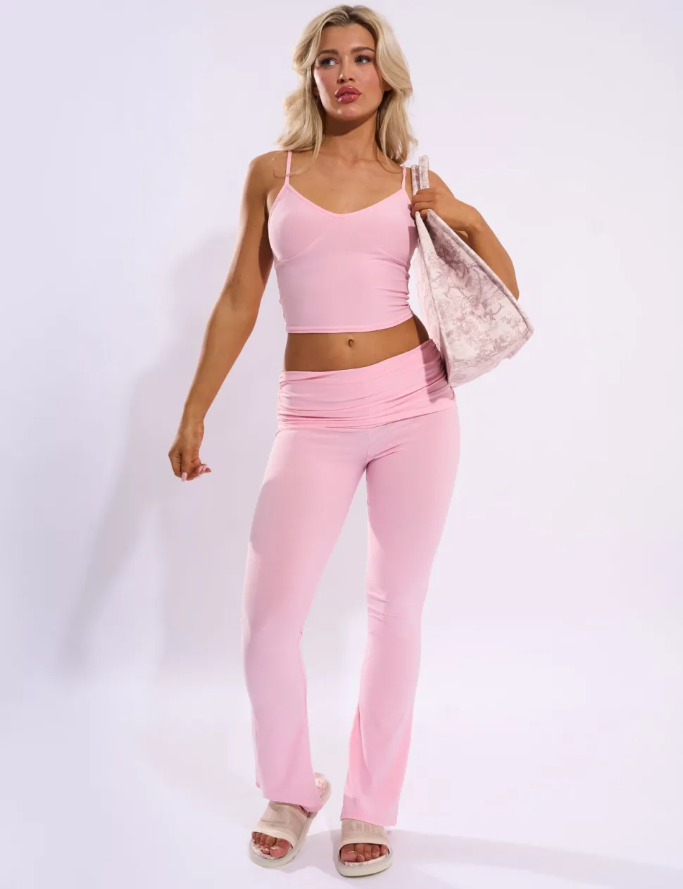 New Foldover Detail Flared Pant Baby Trousers
