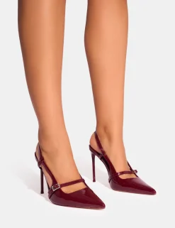 Discount Forget Me Not Embellished Buckle Detail Sling Back Court Heels Court Heels | High Heels