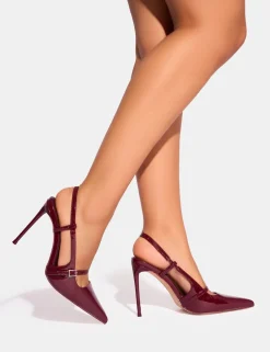 Discount Forget Me Not Embellished Buckle Detail Sling Back Court Heels Court Heels | High Heels