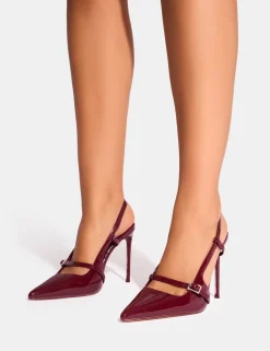 Discount Forget Me Not Embellished Buckle Detail Sling Back Court Heels Court Heels | High Heels