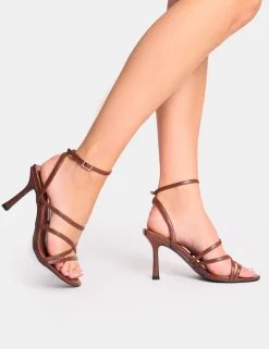 Best Sale Free Spirit Wide Fit Strappy Round Toe Mid Heels Wide Fit Heels | Wide Fit Heels