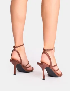 Best Sale Free Spirit Wide Fit Strappy Round Toe Mid Heels Wide Fit Heels | Wide Fit Heels