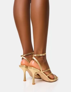 Flash Sale Free Spirit Wide Fit Strappy Round Toe Mid Heels Back In Stock | Wide Fit Heels