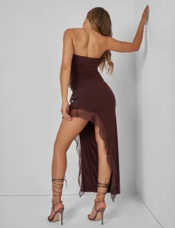 Fashion Frill Detail Asymmetric Midaxi Dress Back In Stock | Dresses
