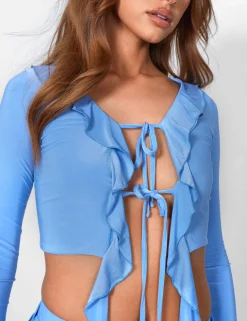 Discount Frill Detail Tie Front Cardigan Top Baby Co-ords | Tops
