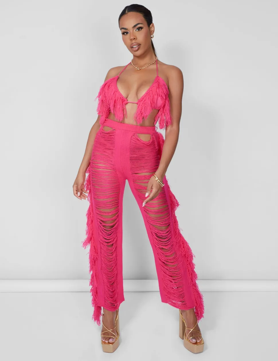 Online Fringe Triangle Top Hot Sculpt & Leisure | Kaiia The Label
