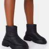 Best Frostbite Nylon Quilted Chunky Sole Ankle Boots Chunky Boots | Ankle Boots