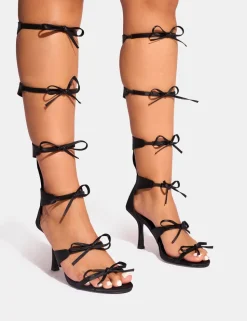 Shop Gaya High Leg Bow Detail Mid Heels Bow Heels | Mid Heels