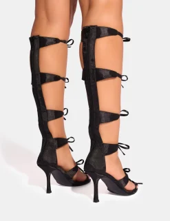 Shop Gaya High Leg Bow Detail Mid Heels Bow Heels | Mid Heels