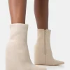 Best Sale Getaway Beige Faux Suede Wedged Heeled Ankle Boot Wedges | Heeled Boots