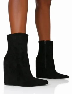 Store Getaway Faux Suede Wedged Heeled Ankle Boot Wedges | Heeled Boots