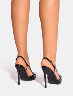 Sale Ginni Bow Detail Sling Back Court Heels Court Heels