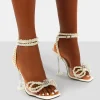 Cheap Glimmer Wide Fit Wrap Around Pearl Square Toe Cake Stand Heels Back In Stock | 4" Heels