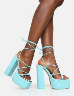 Online Glow Girl Baby Pu Lace Up Platform High Heels Lace Up Heels | Platform Heels