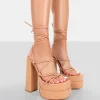Flash Sale Glow Girl PU Lace Up Platform High Heels 6" Heels | Lace Up Heels