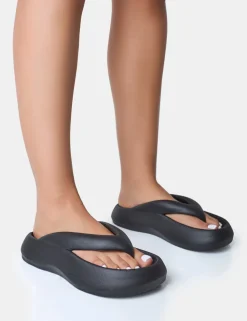 Clearance Guilty Chunky Toe Post Slider Sandals Flats